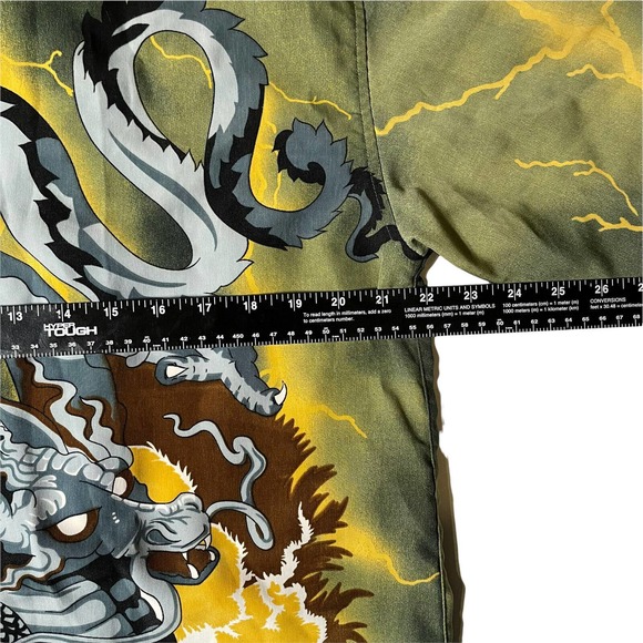 City Impact Mens Vintage Button Up Dragon Lightning Shirt‎ Size Medium - Picture 4 of 6